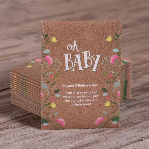 Miniatura 6 de BENTLEY SEED CO. Oh Baby Seed Packets Regalos de baby shower para invitados 25 paquetes de semillas de flores silvestres Prellenados Mezcla