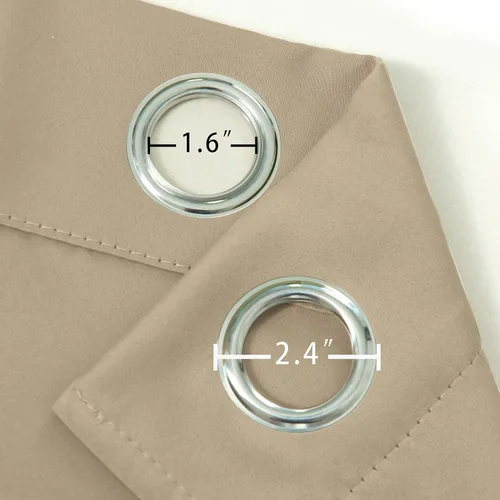 Miniatura 6 de LEMOMO Cortinas opacas beige de 34 x 54 pulgadas de largo, juego de 2 paneles de cortina, cortinas opacas con aislamiento térmico para oscurecer