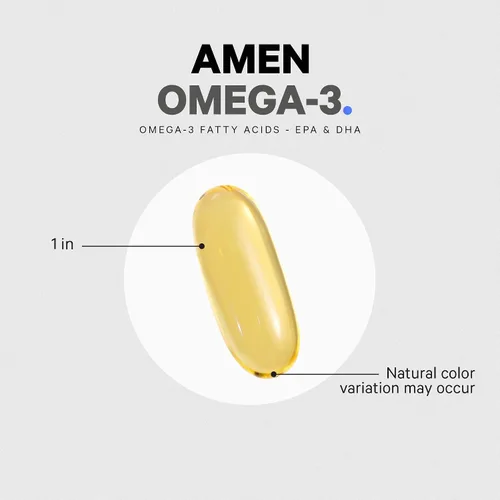 Miniatura 9 de Amen Suplemento Omega-3 - 1500 mg de Omega 3 diario de alta potencia - Aceite de pescado de ácidos grasos EPA y DHA - Suministro para 45 días