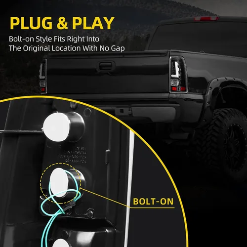 Miniatura 4 de DWVO Conjunto de luces traseras LED Compatible con 1999-2006 Chevy Silverado 1500 2500/2007 Silverado Classic / 99-02 GMC Sierra 1500 2500/01-02
