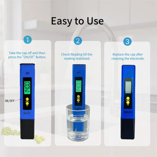 Miniatura 4 de Medidor de pH para hidroponía de agua, probador de pH digital, bolígrafo de 0.01 pulgadas de tamaño de bolsillo de alta precisión con rango