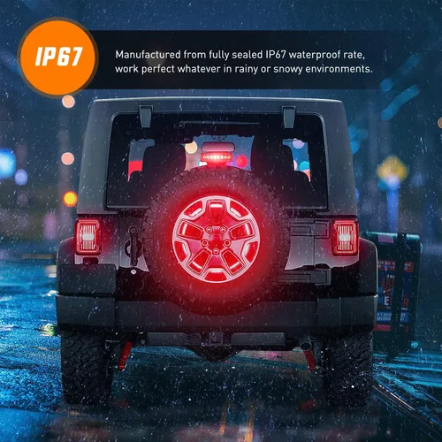 Miniatura 7 de Nilight Luz de Freno de Neumático de Repuesto Luz de Rueda Luz de la 3ra Tercera Luz de Freno Luces Traseras para Wrangler 2007-2018 JK JKU YJ TJ JK