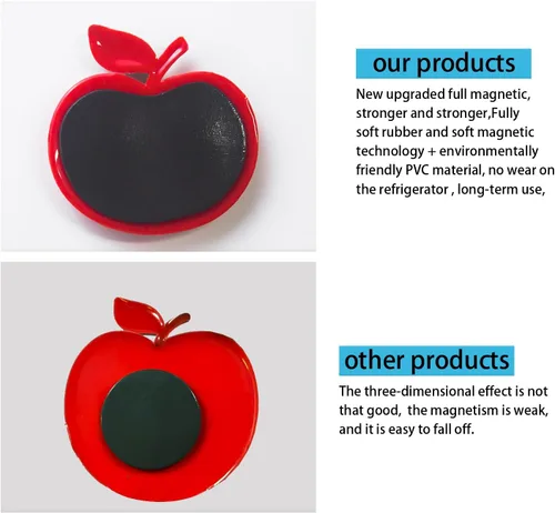 Miniatura 3 de Pegatinas de imán de PVC impermeable para refrigerador, diseño de frutas cortadas, fijación fuerte para fotos, notas y decoraciones