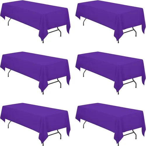 Miniatura 87 de BRILLMAX 6 Pack de Manteles Azul Marino para Mesas Rectangulares de 8 Pies 90 x 156 Pulgadas - 8 pies Mantel Rectangular a Granel de Lino