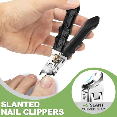 Miniatura 3 de Cortaúñas resistentes para uñas gruesas, 5 piezas con estuche de cuero Toe Nail Clippers for Thick Nails for Seniors Long Handled Nail clippers