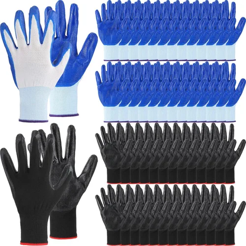 Sintuff 120 pares de guantes de jardinería para mujeres y hombres, a granel, antideslizantes, multipropósitos, guantes de paisajismo para patio,
