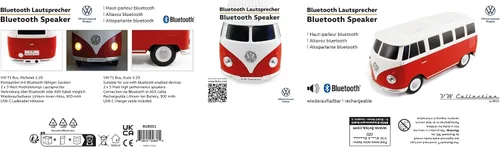 Miniatura 4 de BRISA Colección VW - Caja inalámbrica con altavoz Bluetooth portátil Volkswagen con batería recargable T1 autobús autocaravana