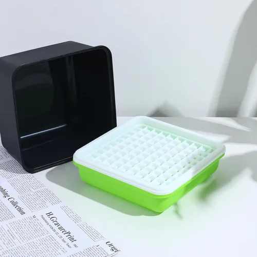 Miniatura 8 de Caja hidropónica de cacahuete, 3 bandejas para vivero con tapa, 6.69 x 6.69 x 6.10 pulgadas, bandeja de germinación libre para jardinería