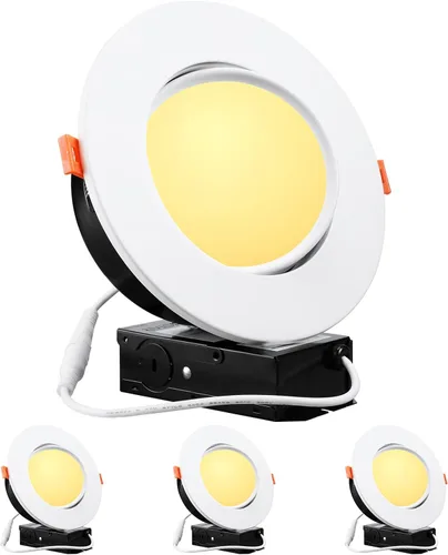 Miniatura 11 de TORCHSTAR Gimbal LED empotrable de 6 pulgadas con caja de conexiones hermética, 13.5 W 800 lm, CRI90+, luces de techo direccionales giratorias Luz