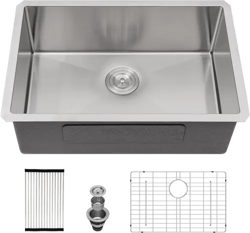 Miniatura 10 de Fregadero de Montaje Bajo de 13 Pulgadas - Beslend 13”x15”x9” Fregadero de Cocina de Acero Inoxidable de Montaje Bajo Calibre 16 Fregadero de Cocina