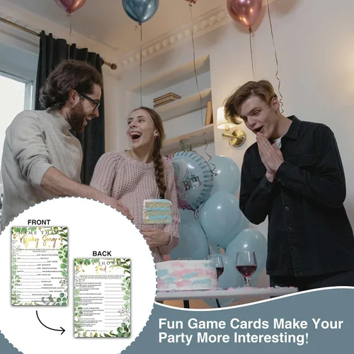 Miniatura 4 de Woodland - Juegos de baby shower, juegos de doble cara con nombre de esa canción de bebé y juego de peleas de bebé (paquete de 30) con 1 tarjeta