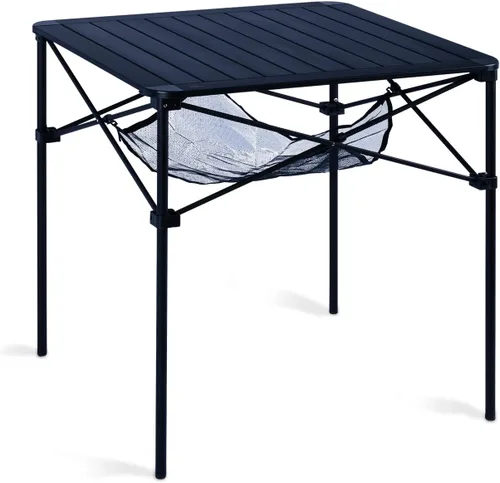 Miniatura 17 de iClimb Mesa ligera y estable de aluminio plegable cuadrada con parte superior enrollable y bolsa de transporte para acampar, picnic, patios