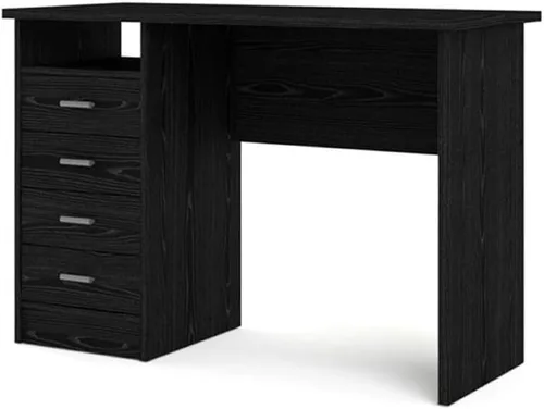 Miniatura 5 de Tvilum Escritorio con 4 cajones, grano de madera negro