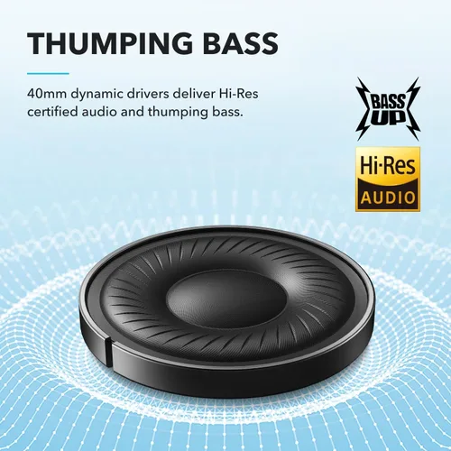 Miniatura 3 de soundcore by Anker Q20i Auriculares híbridos con cancelación activa de ruido, Bluetooth inalámbrico supraaurales, 40H de reproducción larga con ANC