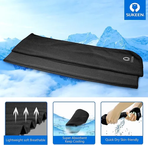 Miniatura 2 de Sukeen Paquete de 4 toallas refrescantes (40 x 12 pulgadas) para cuello y cara, toalla deportiva suave y transpirable, de secado rápido, absorbe
