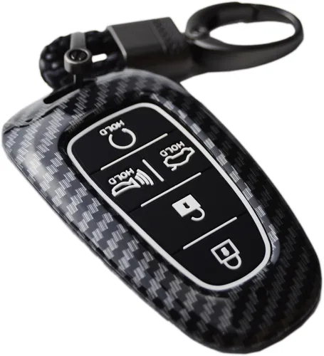 Funda Protectora de Llavero de 2 Capas Hibrida de Carbono para Hyundai Tucson Tuscon Hybrid Se Sel Santa Fe Palisade Sonata Santa Cruz Ioniq 5 Nexo