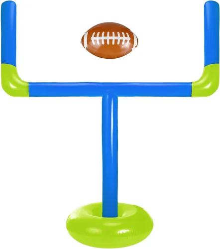 Zhanmai Inflatable Jumbo Football Set Inflatable Football Goal Post with Beach Ball Target Goal Post Ball or Outdoor Sport Summer Beach Pool Party