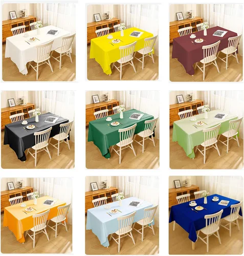 Miniatura 4 de Mantel de plástico verde frutal (paquete de 2), 54 x 108 pulgadas, cubierta de mesa para mesa rectangular, manteles desechables verde manzana