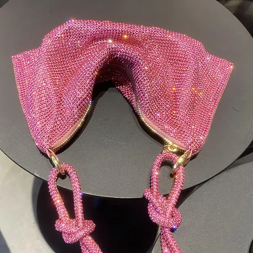 Miniatura 4 de Bolso de noche brillante con diamantes de imitación para mujer, bolso de mano plateado, bolso Hobo para fiesta, baile de graduación, boda