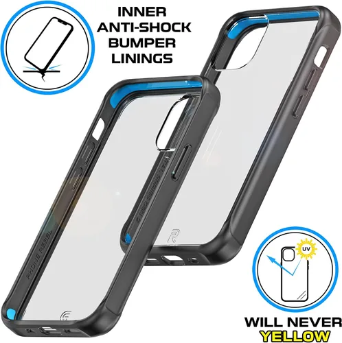 Miniatura 4 de REBEL Funda transparente para iPhone 12 Mini [Crystal Series Gen-2] sin amarillamiento, doble arañazos, protección a prueba de golpes, agarre