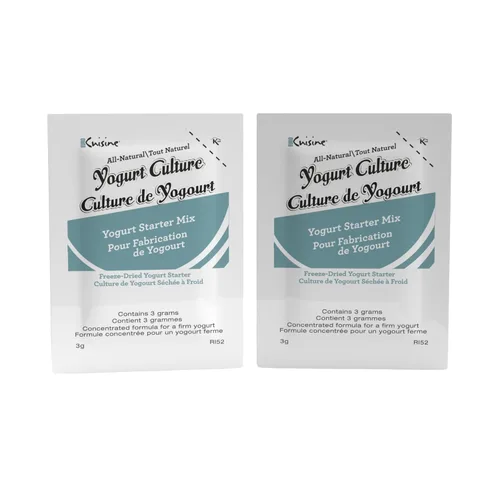 Euro Cuisine RI52 - Iniciador de cultivo de yogur natural, perfecto para leche entera, sin lácteos, bolsas probióticas de proteínas para yogur