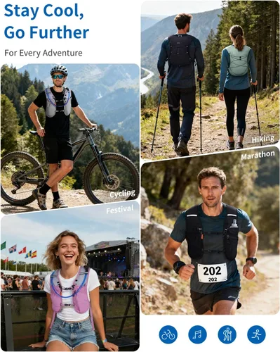 Miniatura 7 de ECOHUB Mochila de hidratación para correr, mochila ligera de hidratación para senderismo, ciclismo, maratón, mochila para mujeres y hombres