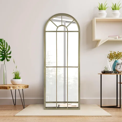 Miniatura 14 de HQiJun Espejo de Pared Ventana Espejos Decorativos Arqueados Estilo Granja para Sala de Estar Dormitorio Entrada Baño Tocador (Negro, 47" x 17" x 1")