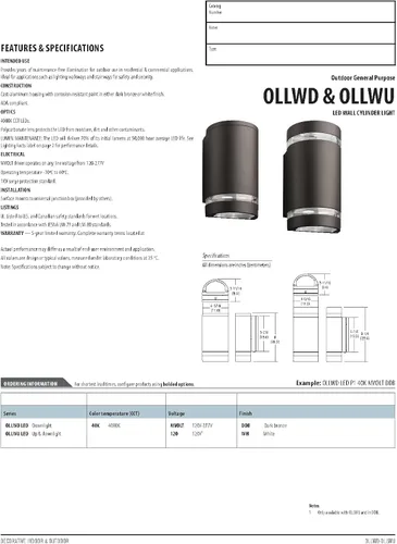 Miniatura 4 de Lithonia - Luz cilíndrica de pared para exteriores, luz LED Downlight