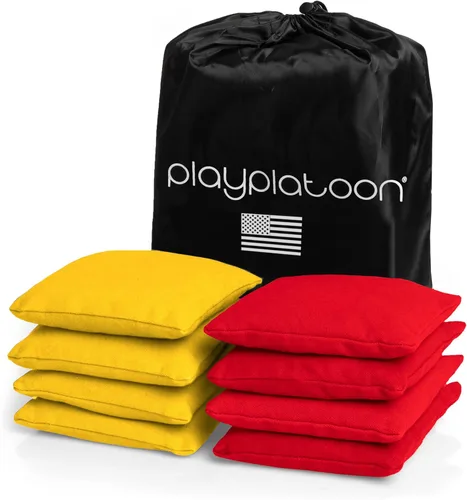 Miniatura 22 de Bolsas de cornhole de tela de pato resistentes a la intemperie premium de Play Platoon - Juego de 8 bolsas de frijoles para juego de Corn Hole
