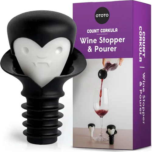 Miniatura 10 de OTOTO Juego de 2 tapones de vino – Tapón para botella de vino bajo y guitarra, divertidos corchos de vino, accesorios de vino, tapón de champán