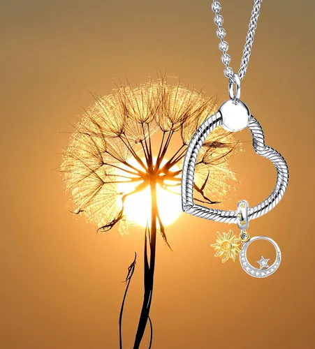 Miniatura 3 de Amuleto celestial de oro con forma de estrella y luna para pulsera Pandora, Metal, Base