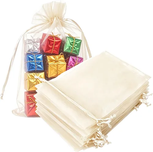 Miniatura 33 de Paquetes de 100 bolsas de organza de 4 x 6 pulgadas, color azul bebé para baby shower, Navidad, recuerdos de fiesta, cumpleaños, boda, despedida