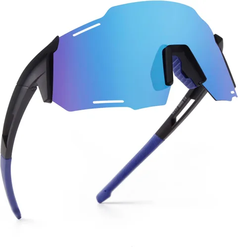KFPH Polarized Sports Sunglasses for Men Women Cycling Driving Fishing Mountain Bike Sun Glasses UV400 Protection Negro/Azul