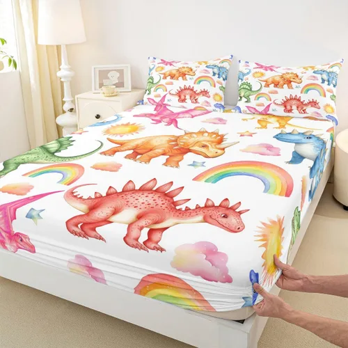 Miniatura 14 de Erosebridal Monster Bedding - Juego de sábanas de tamaño individual con diseño de dragón mágico para niños y hombres, juego de cama ajustable