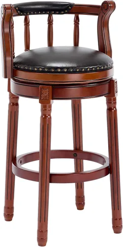 Miniatura 15 de CozyRain Taburetes de bar modernos taburetes giratorios, encimera de cocina tapizado de piel auténtica con reposapiés para el hogar, cocina, comedor