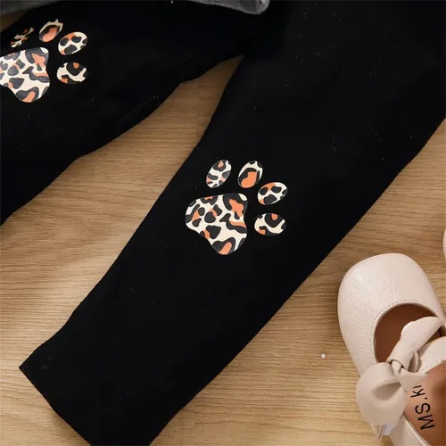 Miniatura 7 de Conjunto de 2 piezas de sudadera de manga con volantes y leggings para niñas de 2 a 10 años