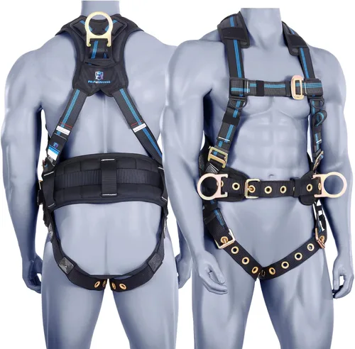 Kit de protección contra caídas, arnés de techo de cuerpo completo de 5 puntos con almohadilla de cintura de soporte, hombro ventilado y acolchado