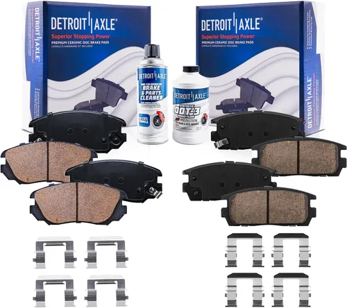 Miniatura 27 de Detroit Axle - Pastillas de freno de cerámica delanteras Reemplazo de pinza de freno derecha para Dodge Ram 1500 Dakota, Ram 1500 Classic - Juego