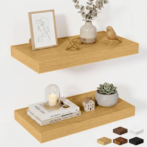 Miniatura 46 de Estantes flotantes de 48 pulgadas para pared, estante de chimenea de 10 pulgadas de profundidad, estantes flotantes de madera para pared, estantes