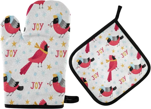 Miniatura 21 de ZZXXB Spring Bird - Guantes de cocina dobles con diseño floral de mariposa, resistentes al calor, antideslizantes, extra largos de 7 x 35 pulgadas
