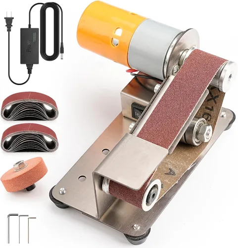 SI FANG Mini afilador de cuchillos eléctrico para lijadora de banda, 7 velocidades, lijadora portátil de banco, herramienta de bricolaje para afilar