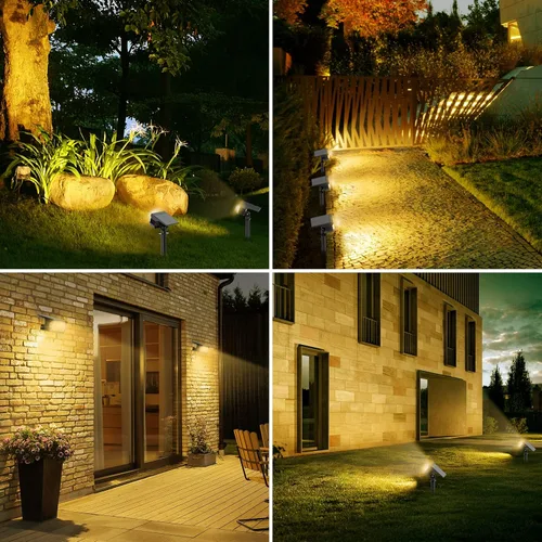 Miniatura 5 de Focos solares para exteriores, [76 LED/paquete de 10] luces solares para exteriores IP65 impermeables, 3 modos de iluminación solar para jardín