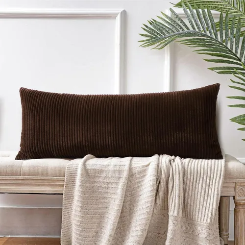 Miniatura 357 de Artscope Fundas de Almohada de Pana a Rayas Acogedoras Súper Suaves Decorativas Cuadradas Fundas de Cojín para Sofá Sillón Dormitorio Decoración