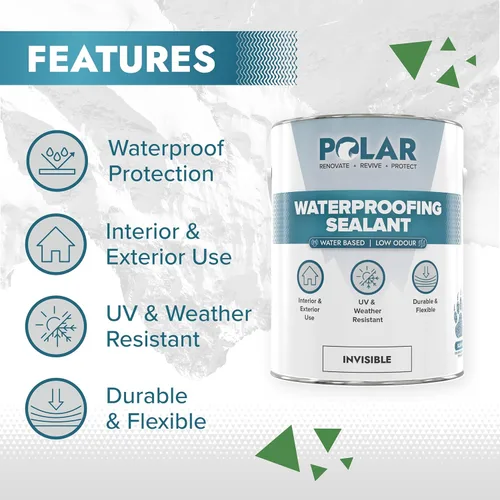 Miniatura 3 de Sellador impermeabilizante Polar – 84 onzas líquidas – Acabado transparente invisible – Revestimiento impermeable para interiores y exteriores