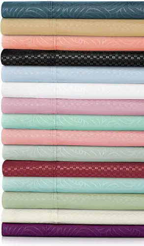 Miniatura 4 de Royal Collection 1900 Designer Collection - Sábanas de cama en Amazon con 1 sábana encimera. 1 sábana bajera y 4 P/fundas. Supersuaves y sin