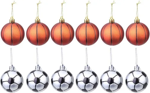 12 piezas de suministros de fiesta de fútbol pelota de fútbol rugby adornos colgantes decoraciones de bolas temáticas de deportes decoraciones de