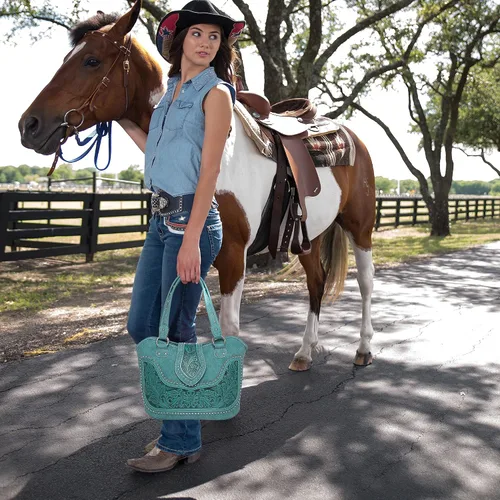 Miniatura 2 de Montana West - Bolso estilo tote occidental para mujeres, bolso de hombro con grabado. Bolsos y carteras para damas