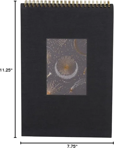 Miniatura 5 de Fringe Studio - Cuaderno de bocetos en espiral, estrella fugaz, cubierta flexible envuelta en tela, 7.75 x 11.25 pulgadas, 40 hojas de papel