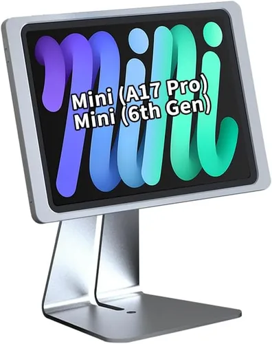 Miniatura 14 de Soporte magnético en el escritorio con funda de carga A6 para iPad mini (A17 Pro, A15 Bionic) de 8.3 pulgadas, forma clásica de L, base de metal