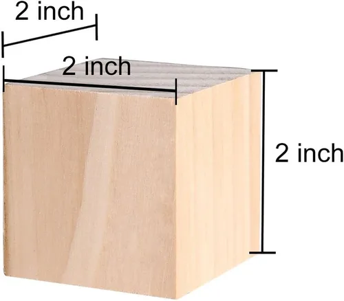 Miniatura 2 de Supla 20 cubos de madera de 2 pulgadas, bloques de madera sin terminar para manualidades de madera, cubos de madera, bloques de madera, ideales